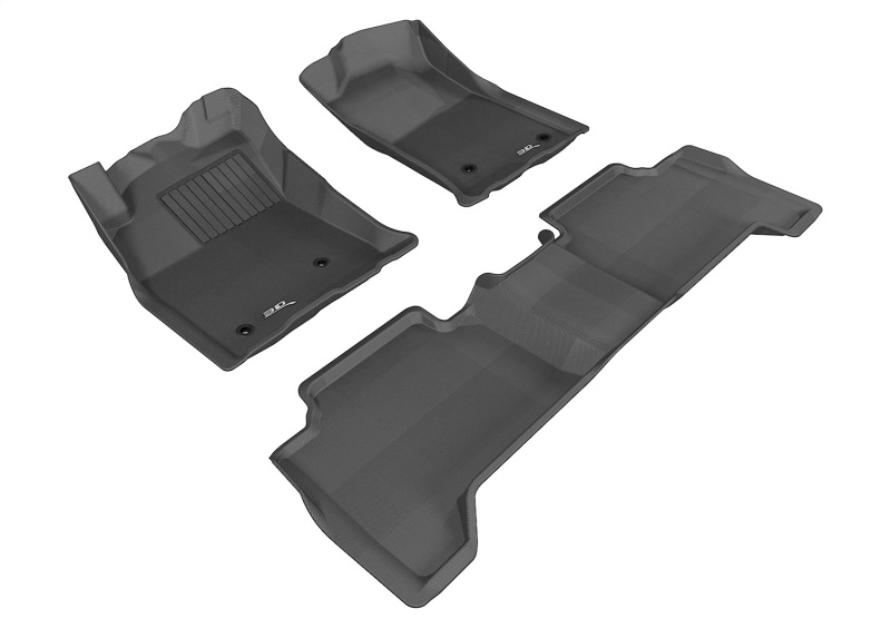 Toyota Tacoma Double Cab Floor Mats - Front + Rear - 3D MAXpider - Kagu Series - Black - `05-`11